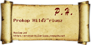 Prokop Hiláriusz névjegykártya